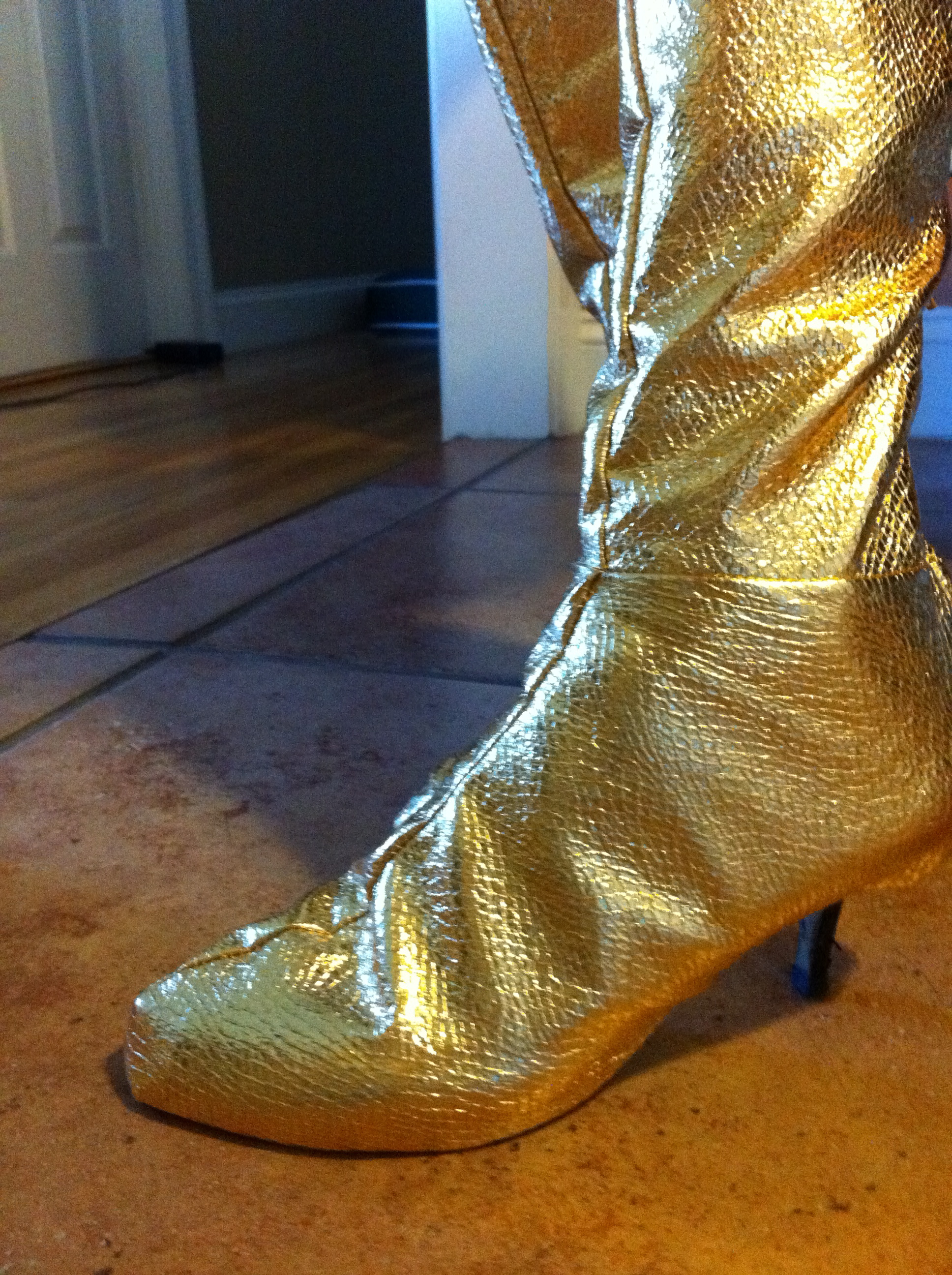 gold shoe covers