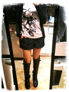 Shorts and over the knee boots