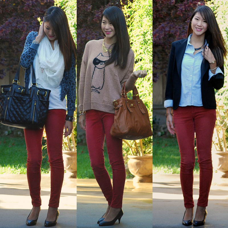 rust colored skinny jeans
